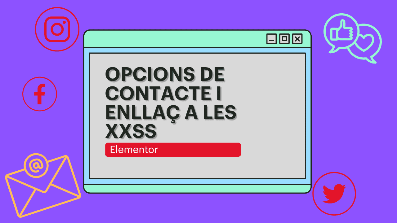 Opciones de contacto y Redes Sociales