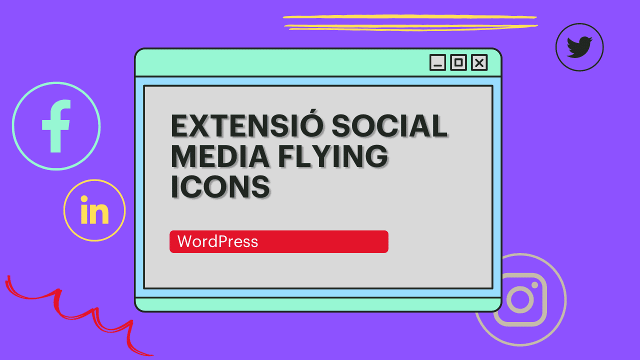 Extensión Social Media Flying Icons