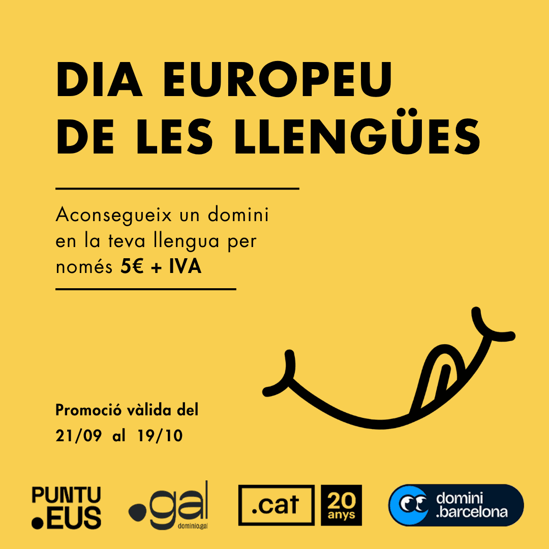 El teu .cat, ara per només 5 €: celebra el Dia Europeu de les Llengües ocupant el teu espai a Internet
