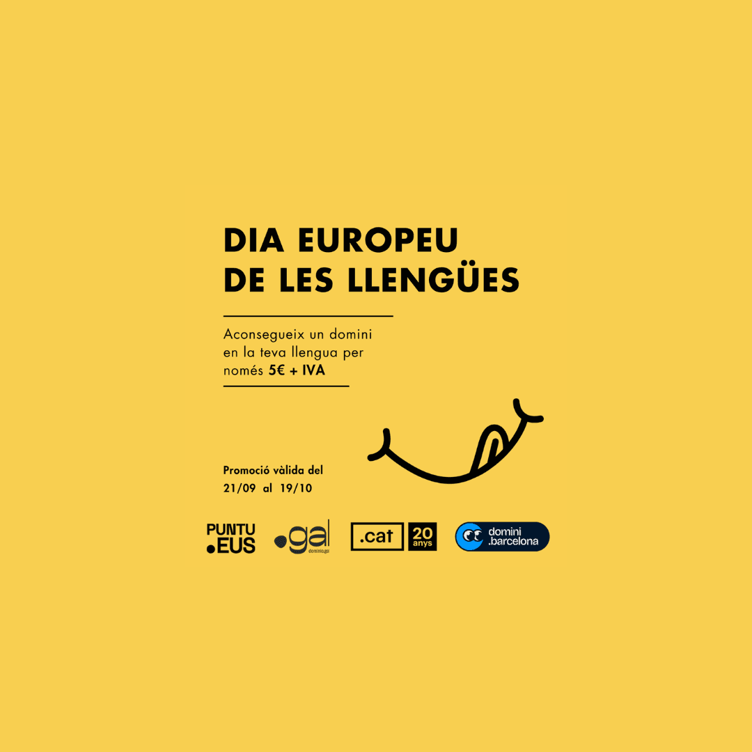 El teu .cat, ara per només 5 €: celebra el Dia Europeu de les Llengües ocupant el teu espai a Internet